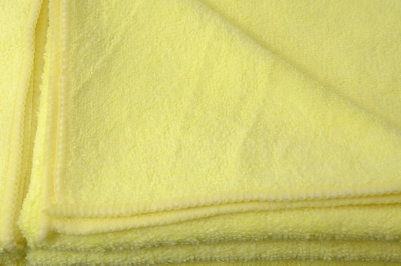 Eurow 325 GSM Microfiber Deluxe Cleaning Towels, Ultra-Soft, Streak-Free, Reusable, High Absorbency for Car, Home, Garage, Detailing, Safe on All Surfaces, Machine Washable, 16x16in, 24-Pack, Yellow - Image 3